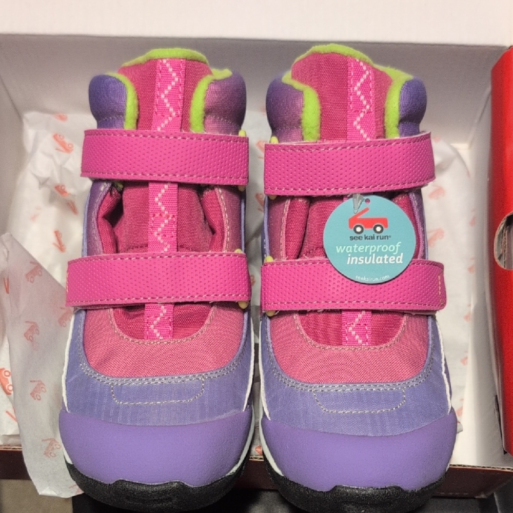 New See Kai Run Kids Atlas II Waterproof Boots - Pink and Purple